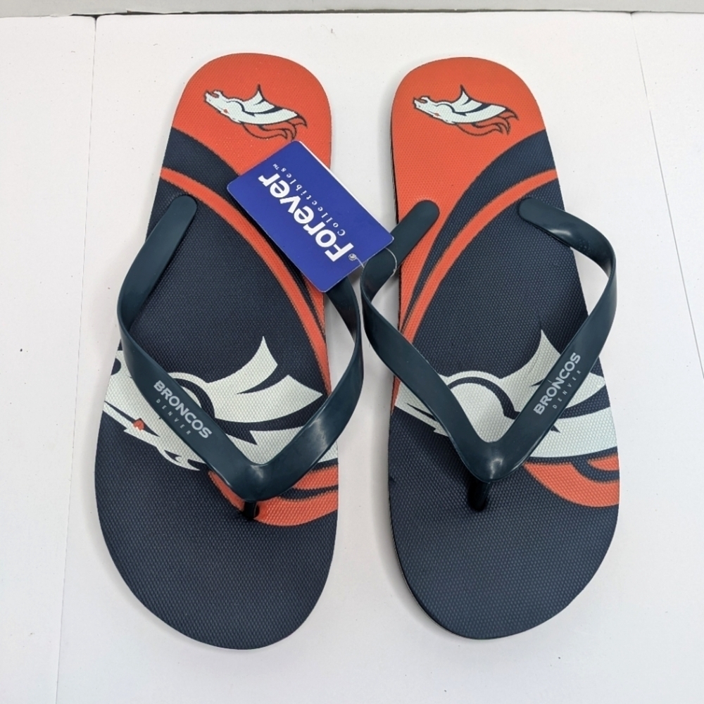 NWT NFL Denver Broncos Flip Flop Sandals Men 9/10